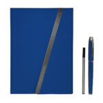 HL 9041 A - SET DE LIBRETA JINSEI AZUL (AZUL / CURPIEL Y METAL LIBRETA / ACERO INOXIDABLE BOLIGRAFO) - Imagen 3