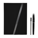 HL 9041 N - SET DE LIBRETA JINSEI NEGRO (NEGRO / CURPIEL Y METAL LIBRETA / ACERO INOXIDABLE BOLIGRAFO) - Imagen 3