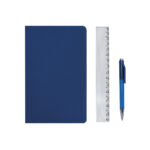 HL 9085 A - SET DE LIBRETA NODI AZUL (AZUL / CURPIEL LIBRETA / PLASTICO BOLIGRAFO / PVC BOLSA)