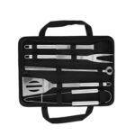 HO 012 SET DE BBQ BONET  (NEGRO / POLIÉSTER/ACERO INOXIDABLE)