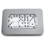 JM 001 - DOMINÓ BIKANER (PLATA / ALUMINIO ESTUCHE / PLASTICO FICHAS)