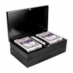JM 075 N - SET DE JUEGO HOFUF (NEGRO / MADERA DE TILO ESTUCHE / PLASTICO FICHAS Y DADOS)