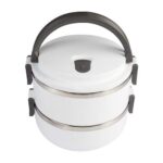 KTC 015 - PORTAVIANDAS SENYA (BLANCO / PLASTICO / ACERO INOXIDABLE)