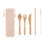 KTC 046 BE - SET DE CUBIERTOS DEJA VU (BEIGE / BAMBU / ALGODON / ACERO INOXIDABLE) - Imagen 5