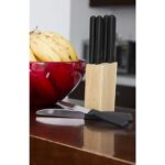 KTC 100 - SET DE CUCHILLOS CORVI (NEGRO / ACERO / MADERA CAUCHO / PLASTICO) - Imagen 3