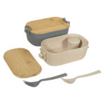 KTC 607 G - LONCHERA MAKAN GRIS (GRIS / PLASTICO / BAMBU) - Imagen 5