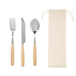 KTC 710 BE - SET DE CUBIERTOS TOMMER (BEIGE / CANVAS / ACERO INOXIDABLE / MADERA) - Imagen 2