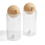 KTC 850 BE - SET DE SALERO Y PIMENTERO BENITO BEIGE (BEIGE / MADERA / VIDRIO) - Imagen 2