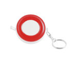 LLAVERO C/FLEXOMETRO 1 M. TRASLUCIDO DOM LLF4680 ROJO (Plástico)