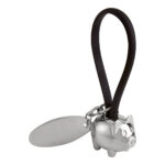 M 2050 N - LLAVERO PUERQUITO CON PLACA (NEGRO / HULE / METAL) - Imagen 4
