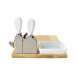 PWT 020 - TABLA MARMORE (BEIGE / MADERA CAUCHO / CERAMICA / METAL) - Imagen 2