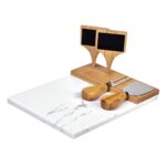 PWT 210 BE - SET DE COCINA DAELI (BEIGE / MARMOL / BAMBU / ACERO INOXIDABLE)