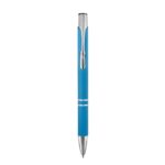 RQ 013 AC - BOLÍGRAFO AROS AZUL CIELO (AZUL CIELO / ALUMINIO)
