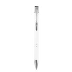 RQ 013 B - BOLÍGRAFO AROS BLANCO (BLANCO / ALUMINIO)