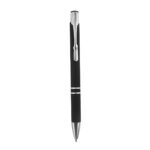 RQ 013 N - BOLÍGRAFO AROS NEGRO (NEGRO / ALUMINIO)