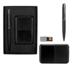 SET 011 N - SET CHOMUTOV (NEGRO / PLASTICO POWER BANK / ACERO INOXIDABLE BOLIGRAFO)