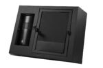 SET 022 N - SET MARMARIS (NEGRO / PAPEL ITALIANO PREMIUM CAJA / ACERO INOXIDABLE, PLASTICO, SILICON TERMO / CURPIEL LIBRETA / ACERO INOXIDABLE BOLIGRAFO / PLASTICO POWER BANK / CURPIEL, METAL LLAVERO) - Imagen 3