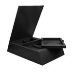 SET 022 N - SET MARMARIS (NEGRO / PAPEL ITALIANO PREMIUM CAJA / ACERO INOXIDABLE, PLASTICO, SILICON TERMO / CURPIEL LIBRETA / ACERO INOXIDABLE BOLIGRAFO / PLASTICO POWER BANK / CURPIEL, METAL LLAVERO) - Imagen 4