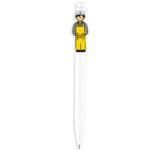 SH 2000-03 - BOLÍGRAFO PROFESIÓN OBRERO (BLANCO CON AMARILLO / PLASTICO)