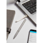 SH 2490 G - BOLÍGRAFO USB 8 GB ROOT GRIS (GRIS / ALUMINIO / RUBBER) - Imagen 4