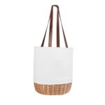 SIN 617 B - BOLSA KORI (BLANCO / ALGODON / POLIESTER / CURPIEL / MIMBRE)