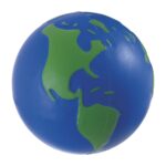 SOC 013 W - PELOTA ANTI-STRESS MUNDO (AZUL CON VERDE / PU)