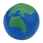 SOC 013 W - PELOTA ANTI-STRESS MUNDO (AZUL CON VERDE / PU) - Imagen 3