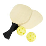 SPO 017 N - SET DE RAQUETAS ZANE (NEGRO / MADERA / PLASTICO / POLIESTER) - Imagen 2