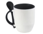 TAZA BICOLOR DE SUBLIMACIÓN CON CUCHARA SUB4716 MAGGIE NEGRO (Cerámica)