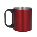 T 72 TAZA MOKA  (ROJO / ACERO INOXIDABLE)