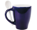 TAZA BICOLOR C/CUCHARA 12 OZ LONDON TAC11 AZUL COBALTO (Cerámica)