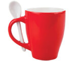 TAZA BICOLOR C/CUCHARA 12 OZ LONDON TAC11 ROJO (Cerámica)