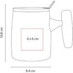 TAZ 045 N - TAZA MALI NEGRO (NEGRO / PORCELANA / MADERA DE CAUCHO / ACERO INOXIDABLE 201) - Imagen 4