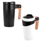 TAZ 047 N - TAZA MARIELLA NEGRO (NEGRO / CERAMICA / ACERO INOXIDABLE / MADERA DE HAYA) - Imagen 5