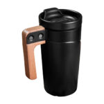 TAZ 047 N - TAZA MARIELLA NEGRO (NEGRO / CERAMICA / ACERO INOXIDABLE / MADERA DE HAYA)