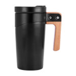 TAZ 047 N - TAZA MARIELLA NEGRO (NEGRO / CERAMICA / ACERO INOXIDABLE / MADERA DE HAYA) - Imagen 2
