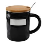 TAZ 055 N - TAZA BAMBUSA NEGRO (NEGRO / CERAMICA / BAMBU / ACERO INOXIDABLE / METAL) - Imagen 3