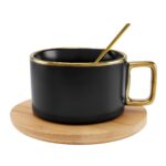 TAZ 057 N - TAZA MABUM NEGRO (NEGRO / CERAMICA / BAMBU) - Imagen 2
