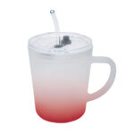 TAZ 059 R - TAZA PARA SUBLIMAR BANAO ROJO (ROJO / VIDRIO / PLASTICO / SILICON)