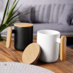 TAZ 060 B - TAZA HANOI BLANCO (BLANCO / CERAMICA / BAMBU) - Imagen 3