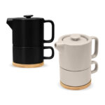 TAZ 066 N - TAZA TETERA HUNNI NEGRO (NEGRO / CERAMICA / BAMBU) - Imagen 5