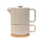 TAZ 066 BE - TAZA TETERA HUNNI BEIGE (BEIGE / CERAMICA / BAMBU) - Imagen 2