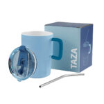 TAZ 067 A - TAZA CORALINE AZUL (AZUL / CERAMICA / PLASTICO / ACERO INOXIDABLE) - Imagen 4