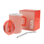 TAZ 067 O - TAZA CORALINE NARANJA (NARANJA / CERAMICA / PLASTICO / ACERO INOXIDABLE) - Imagen 2