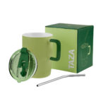 TAZ 067 V - TAZA CORALINE VERDE (VERDE / CERAMICA / PLASTICO / ACERO INOXIDABLE) - Imagen 2