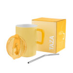 TAZ 067 Y - TAZA CORALINE AMARILLO (AMARILLO / CERAMICA / PLASTICO / ACERO INOXIDABLE) - Imagen 3