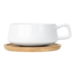 TAZ 070 B - TAZA WUHAN BLANCO (BLANCO / CERAMICA / BAMBU) - Imagen 3