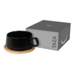 TAZ 070 N - TAZA WUHAN NEGRO (NEGRO / CERAMICA / BAMBU) - Imagen 2