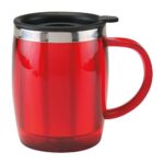 TMPS 26 R - TAZA TÉRMICA BURGOS ROJO (ROJO / PLASTICO / ACERO INOXIDABLE)