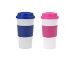 VASO TERMICO DOBLE PARED CINTA 420 ml. ONIX VTE1388 ROSA (Plástico PP / Silicón) - Imagen 3